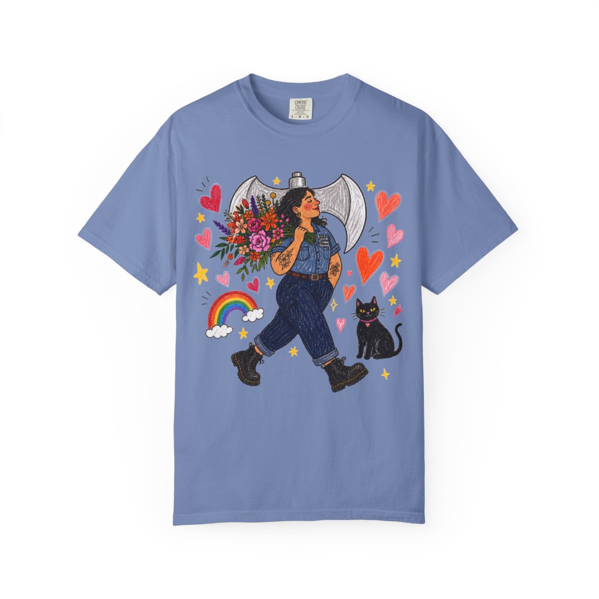 TQT Front mockup — Washed Denim